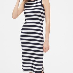 GAP Blue & White striped midi dress NWT